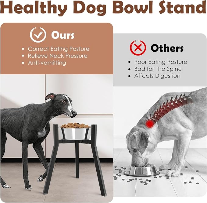 SHAINFUN Raised Dog Bowl Stand, Adjustable Width 8.3-12.6", Single Elevated Food Water Holder, Bowl Not Included - Image 2