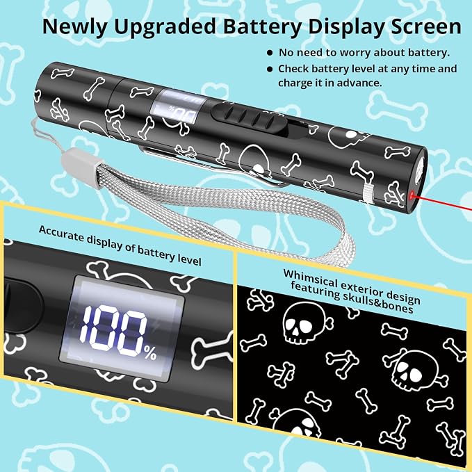 Waputne Cat Toy, Battery Level Display,Rechargeable, 7 Adjustable Patterns | Interactive Chase Toy; Training & Exercise Fun; Battery Level Display Screen; Kitten Toy for Indoor Cats & Dogs - Image 2