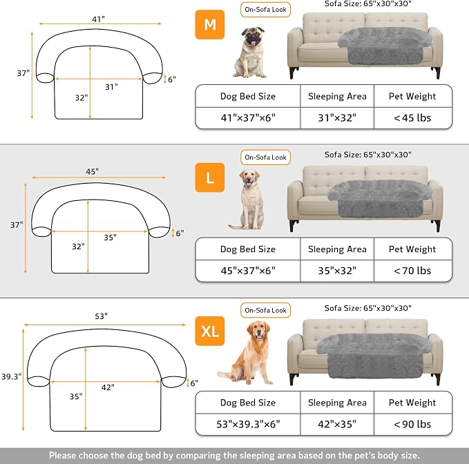 GGIB Calming Dog Bed Fluffy Plush Dog Mat for Furniture Protector with Removable Washable Cover for Large Medium Small Dogs and Cats (Large, Grey) - Image 5