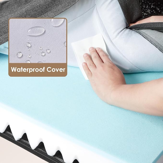 EHEYCIGA Orthopedic Dog Beds Large Sized Dog, Waterproof Washable Pet Bed | Non-Slip Bottom and Egg-Crate Memory Foam Dog Couch Bed with Washable Removable Cover, Dark Grey - Image 3