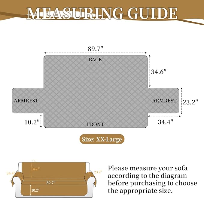 Velvet 100% Waterproof Couch Cover for Dogs Washable Sofa Covers for 3 Cushion Couch Pet Friendly Oversized Sofa Slipcovers Non Slip Furniture Protector with Pockets (XX-Large, Navy) - Image 4