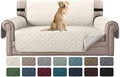 H.VERSAILTEX Water Resistant Loveseat Cover for 3 Cushion Couch Reversible Loveseat Slipcover Furniture Protector with Elastic Strap Non Slip Loveseat Cover for Dogs Pets(Oversized Sofa, Ivory/Beige) by HVERSAILTEX