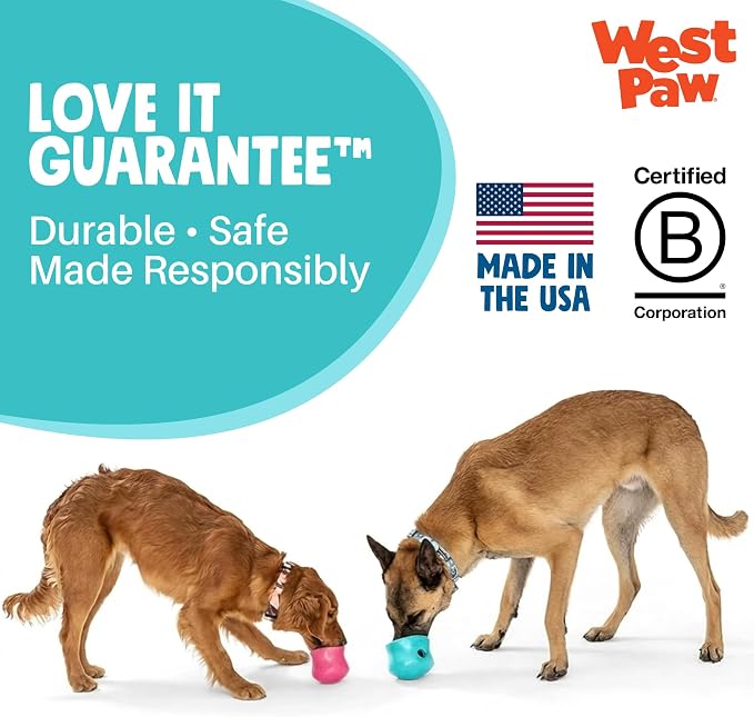 WEST PAW Zogoflex Toppl Interactive Treat Dispensing Puzzle Dog Toy for Mental Stimulation & Enrichment-Holds Kibble & Treats-Lickable, Freezable & Dishwasher Safe-Made in USA-XL-Geranium (Pack of 2) - Image 7