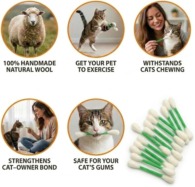 Glaciart One Swabs Cat Toys with Catnip - 6 Pk | Durable for Chew, Cute Cat Toys Interactive Kitty for Boredom, Exercise, & Play | Filled w/Organic Catnip for Anxiety & as Digestive Aid | Gift Idea - Image 6