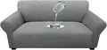 Waterproof Stretch Loveseat Cover - Non-Slip Sofa Slipcover with Elastic Bottom, Washable Leakproof Furniture Protector for Kids, Pets (Loveseat, Light Gray) by Unknown
