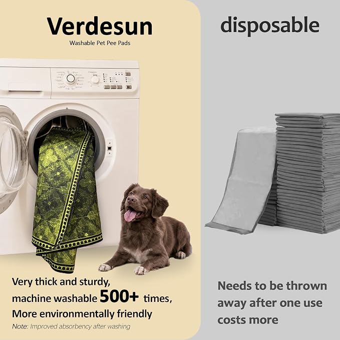 Washable Pee Pads for Dogs, Reusable Puppy Potty Training Pads, Ultra-Absorbent Thick Waterproof Leak-Proof Non-Slip Pads & Mat for Crate, Playpen, Floor, Whelping & Housebreaking , 1 Pack 72"x72" - Image 3