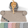Cat Litter Mat, 23.5x16 Silicone Trapping Mat Beige | for Kitty Litter Box, Easy Clean, BPA Free Rubber, Center Litter Collection, Easy Pour-Back, Waterproof, Odor-Resistant by OHMO
