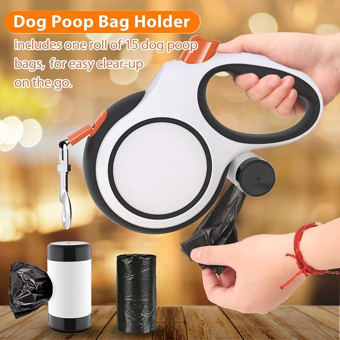 26FT Retractable Dog Leash for Medium & Large Dogs Up to 115 lbs, Heavy Duty Anti-Tangle Tape Leash with Quick Brake Lock, Comfortable Non-Slip Handle for Walking, Running & Training - Image 8