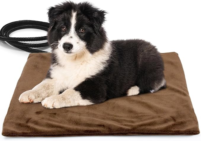 NAMOTEK Pet Heating Pad, Waterproof Heated Mat with Chew Resistant Cord Safe Electric Auto Constant Temperature Heating Pad for Dogs and Cats Indoor Warming Pad 19.7" x15.7" by NAMOTEK