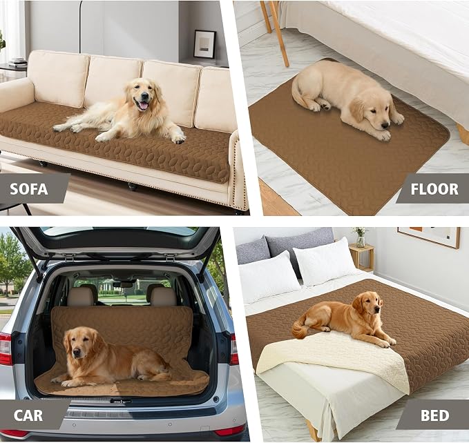 Ameritex Waterproof Pet Bed Cover Anti-Slip Dog Bed Blanket for Sofa and Furniture Waterproof New Pattern Design (Camel, 68x82 Inch (Pack of 1)) - Image 3