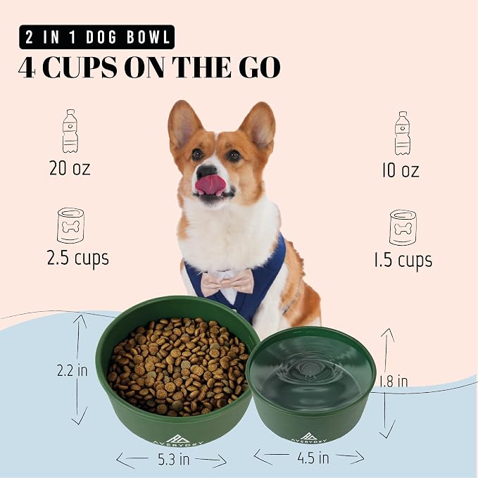 AVERYDAY 30 Oz Travel Dog Bowls with Lids, 2-in-1 Portable Pet Bowls for Food and Water, Leakproof Travel Dog Food & Water Bowl for Outdoor, Camping, Travel Dog Feeding Bowl, Daycare Pet Bowls - Image 3