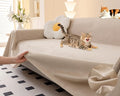 Loiion Cat Scratch Couch Cover Waterproof Sofa Cover 134"x71" Almond | Pet-Friendly Couch Protector, Anti-Scratch & Non Slip Sofa Cover For Cats Dogs Kids, Machine Washable by Loiion