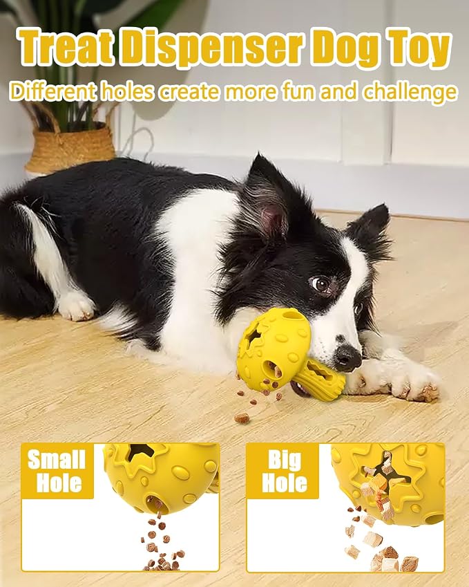 Dog Chew Toys for Aggressive Chewers, Rubber Treat Dispensing Stimulation Toy to Keep Them Busy, Durable Interactive Enrichment Puzzle Toy for Medium Large Breed Dogs - Image 2