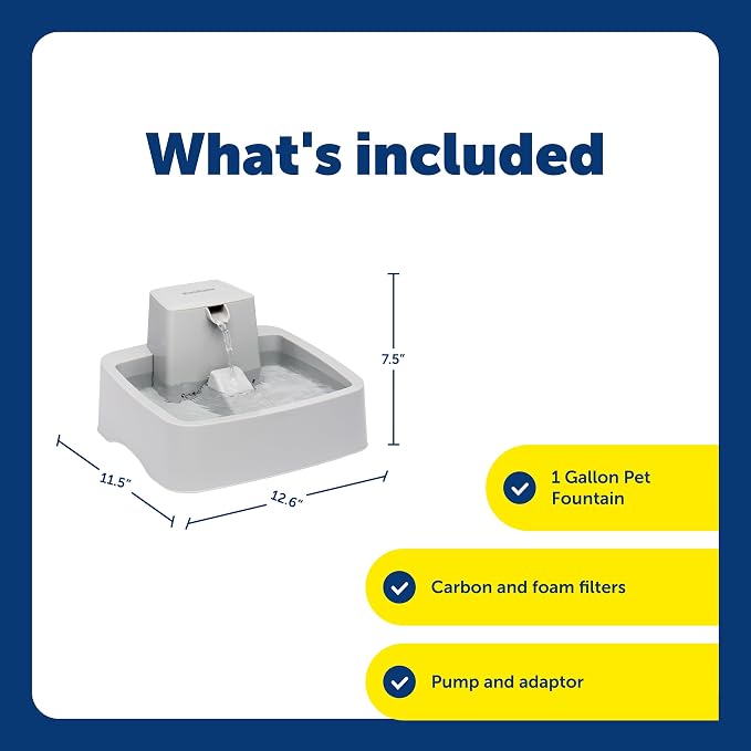 PetSafe Oasys Pet Fountain, 1 Gallon (128 oz), Cats & Small-Medium Dogs | Adjustable Water Flow, Whisker-Friendly Tray, Dishwasher-Safe, Replaceable Carbon & Foam Filters Included - Image 3