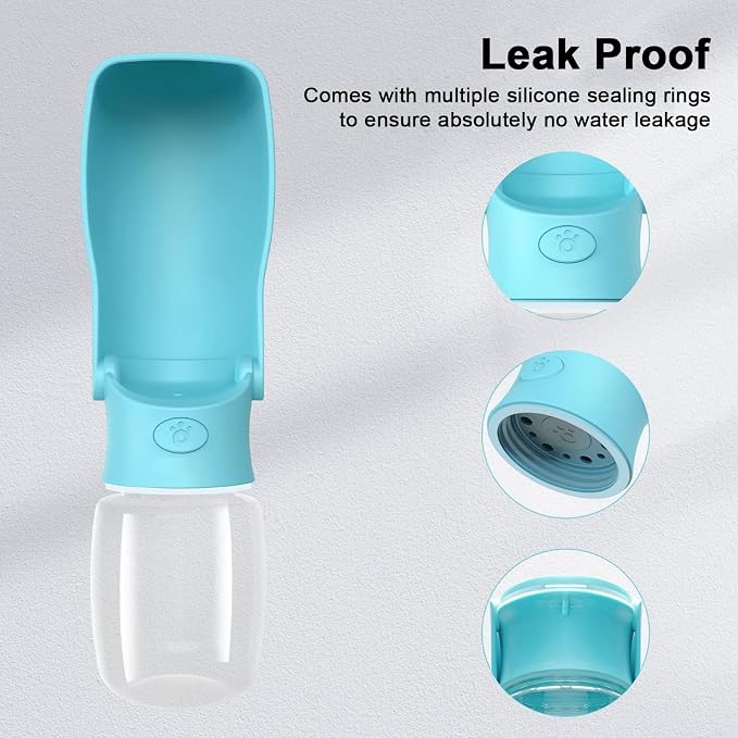 Portable Dog Water Bottle Dispenser [Leak Proof & Foldable] Dog Travel Water Bottle Bowl Accessories for Puppy Small Medium Large Dogs Pet Water Bottles for Dogs Walking Outdoor Hiking 19OZ - Image 3