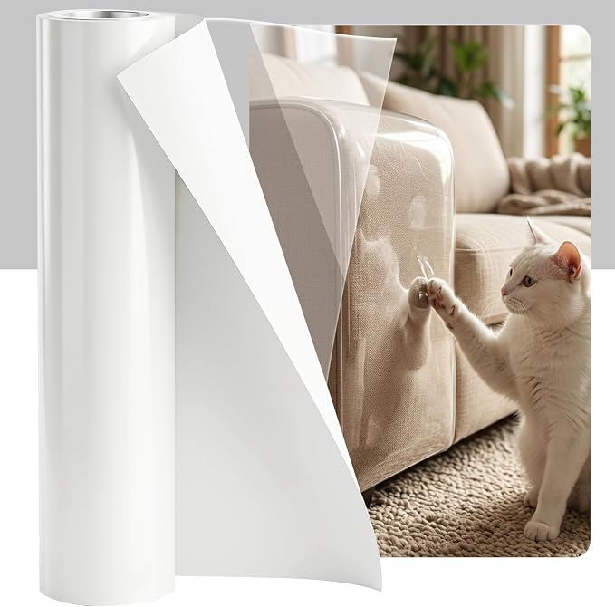 200"x12" Cat Scratch Furniture Protector, Couch Protector from Cat Claws, Heavy Duty Self-Adhesive Anti Scratch Furniture Protector for Sofa Back & Corners, Pet Furniture Guard by Unknown