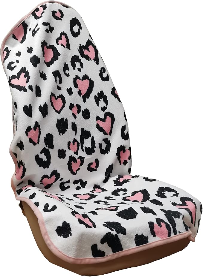 Car Seat Cover Protector Front Seats,for Gym Workout,Running,Swimming,Beach and Hiking,Waterproof Sweat Towel Bucket Seat Covers for Cars SUV Trucks (Leopard Print, 1Pcs) by LoyaGour