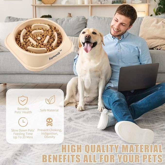 Slow Feeder Dog Bowls for Large Dogs | Non-Slip Base, Anti-Choking Design, Reduces Bloating & Overeating, Easy to Clean, 4 Cups - Image 5