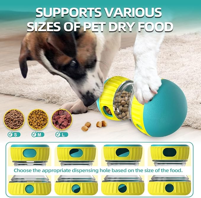 Mankoda Interactive Dog Puzzle Toy, Rolling Treat Dispenser Slow Feeder | Adjustable Kibble Outlet, Mental Stimulation, Reduces Fast Eating, Indoor Dog Enrichment Toy, BPA-Free, GRS Certified, Green - Image 4