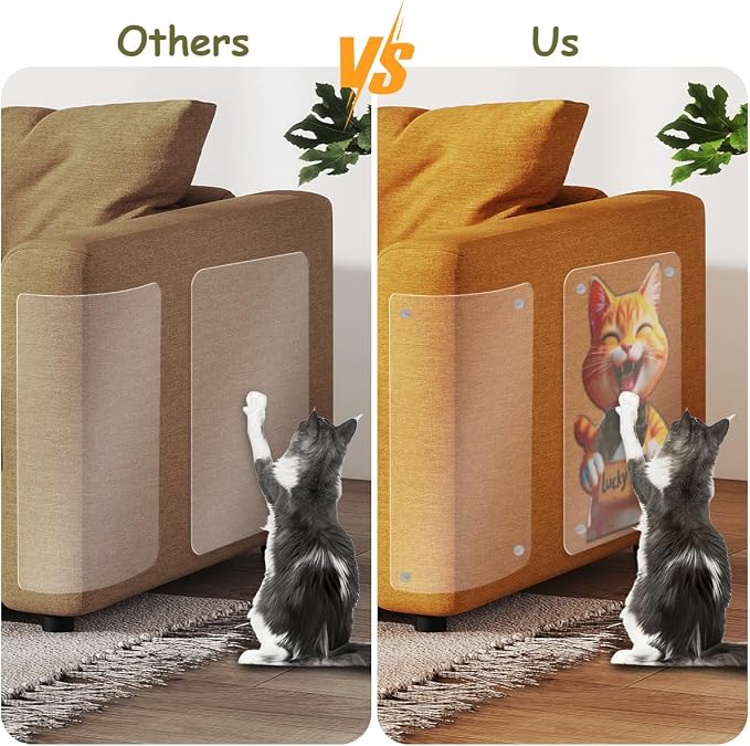 13 Pack Anti Cat Scratch Furniture Protector&1 Pack cat Scratcher pad | Couch Protector from cat Claws,Cat Scratch Deterrent Single Sided Training Tape, with 50 Twist Pins for Sofa Wall Corners - Image 6