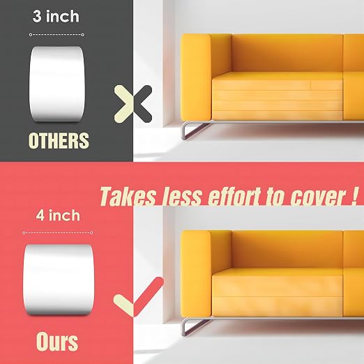 Polarduck Anti Cat Scratch Tape: 4 inches x 30 Yards Cat Training Tape 100% Transparent Clear Double Sided Cat Scratch Deterrent Tape Furniture Protector for Couch, Carpet, Doors, Pet & Kid Safe - Image 8