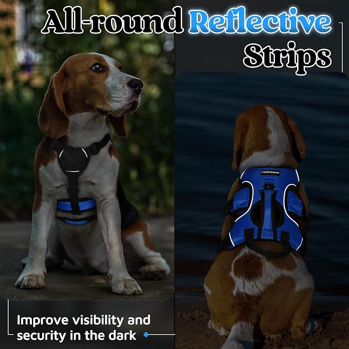 rabbitgoo Escape Proof Dog Harness for Small, No Pull with Lift Handle | No Escape, Full Soft Padded, Reflective Adjustable Vest, Leash Clip for Walking Hiking Training, Blue, Small - Image 8