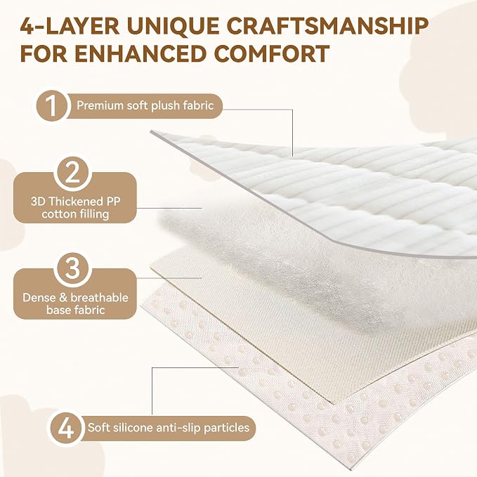 OTOB Washable Couch Covers for 3 Cushion Sofa Non Slip Pet Dog Sofa Cover | Cream, 27.6" x 82.7", All Seasons, Soft Fuzzy Plush, Couch Protector for Dogs, Breathable, Thick Wear-Resistant - Image 5