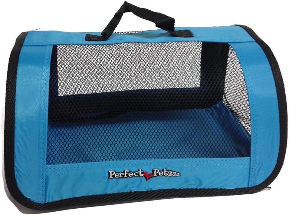 Pet Travel Bag for Originals & Minis, Small Pet Carrier w/Mesh & Nylon Lining, Dog Carrier for Medium Dogs, Versatile Kitten Carrier & Puppy Carrier, Easy to Clean, Blue - Perfect Petzzz - Image 2