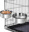Kennel Bowls Mountable in Crate Kennel Cage (6.2x2.6” & 5.5x2.4”) | 34oz & 25oz Stainless Steel Dogs Bowls, Dog Food and Water Bowl for Dog Crate, 2 Pack, Silver by ShineMe