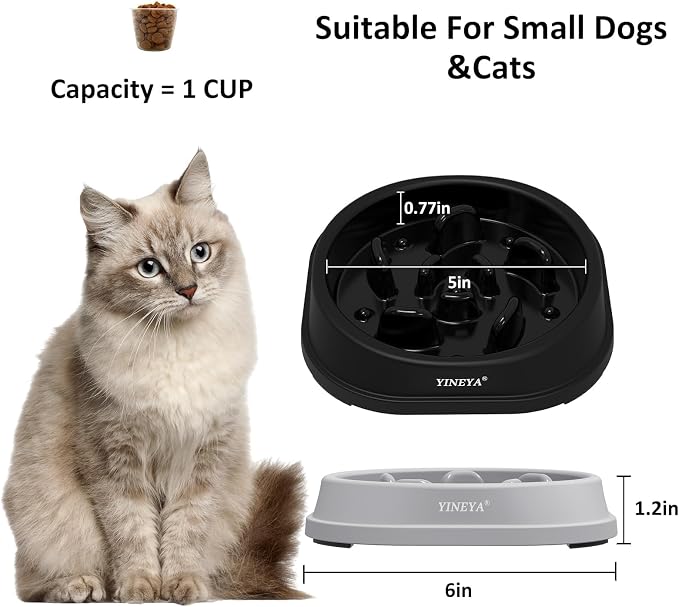YINEYA 2PCS Anti-Choking Slow Feeder Dog Bowls Small Size Dog, Slow Feeder Cat Bowl, Supplies and Puzzle for Pet - Image 5