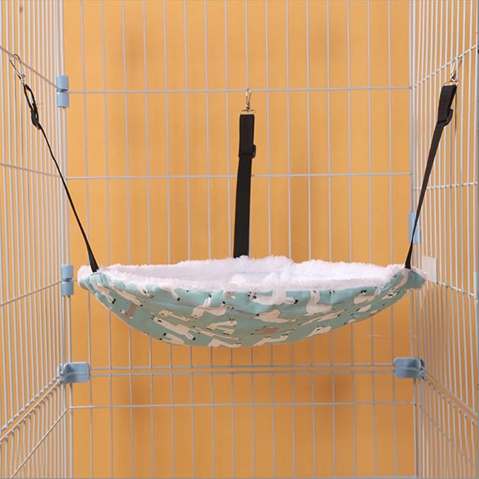 SHENGOCASE 2-Pack Cat Hammock Lounge Cat Hanging Bed for Cage Kennel Chair with Metal Frame, Adjustable Straps (Cyan) - Image 5