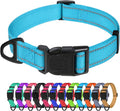 TagME Small Dog Collar, Reflective Puppy Collar, Sky Blue, 5/8" Width | Lightweight, Nylon Collar for Puppies and Small Dogs, Adjustable Length, 12 Color Choices, Reflective for Evening Walks by TagME