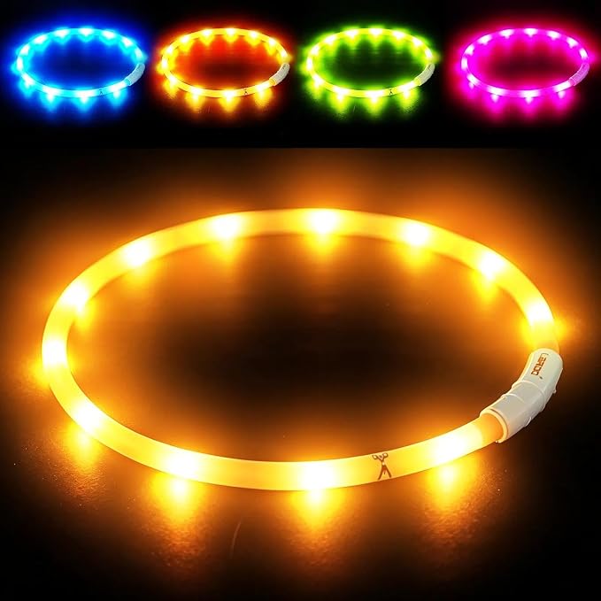 LaRoo LED Dog Collar, USB Rechargeable Flashing Light Dog Collar, Nighttime Safety, Cuttable Size for Small Medium Large Dogs, Makes Your Pet Visible in The Dark (Orange) - Image 9