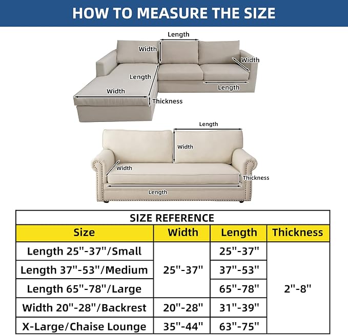 Eismodra Sectional Couch Covers Chaise Cushion Cover for Sofa L Shape Chaise Lounge Magic Stretch 3 Cushion Couch Slipcover for Dogs L Shaped Replacement Protector,Dark Gray X-Large(Only 1 Piece) - Image 6