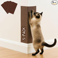 Cat Scratch Mat (5 Pack), 23.6’’ x 11.8’’ Cat Wall Corner Scratcher, Versatile Self-Adhesive Replacement Easy Use for Cat Trees Wall Furniture, Scratching Posts, and Couch Protection (Brown) by 2ME