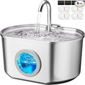 Cat Water Fountain Stainless Steel: 74oz/2.2L Cat Fountain for Drinking | Pet Water Fountain Inside - Automatic Dog Watering Dispenser Bowl - Pet Feeding & Watering Supplies (4 Filters) by Neareal