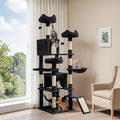 YITAHOME 75-Inch Tall Cat Tree Indoor | Multi-Level Cat Tower with Kitty Condos, Top Perches, Sisal Ramp, Scratching Posts & Cozy Basket Hammocks, Black by YITAHOME