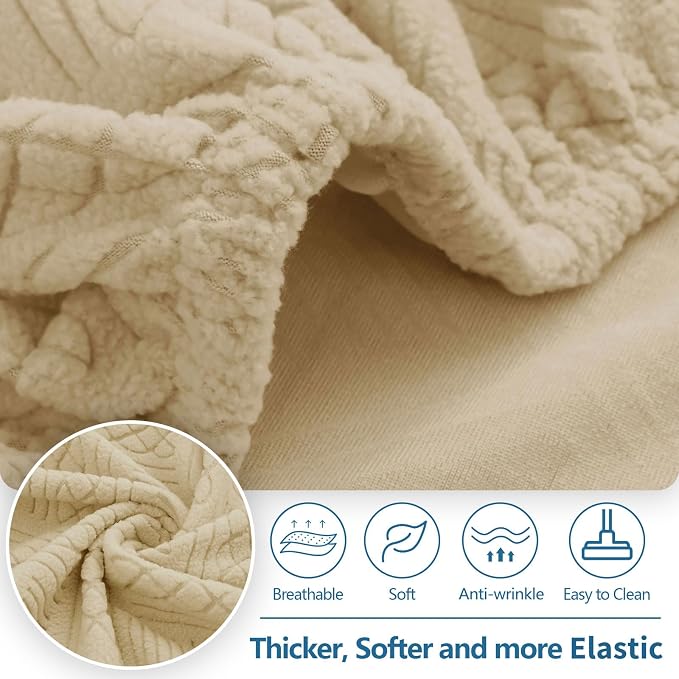 hyha Individual Couch Cushion Covers, Sofa Seat Cushion Covers Washable | Stretch Dog Couch Cover, Elastic Bottom, Anti-Slip Furniture Protector, Ideal For Pets & Kids, Durable Sofa Slipcover, Medium - Image 3