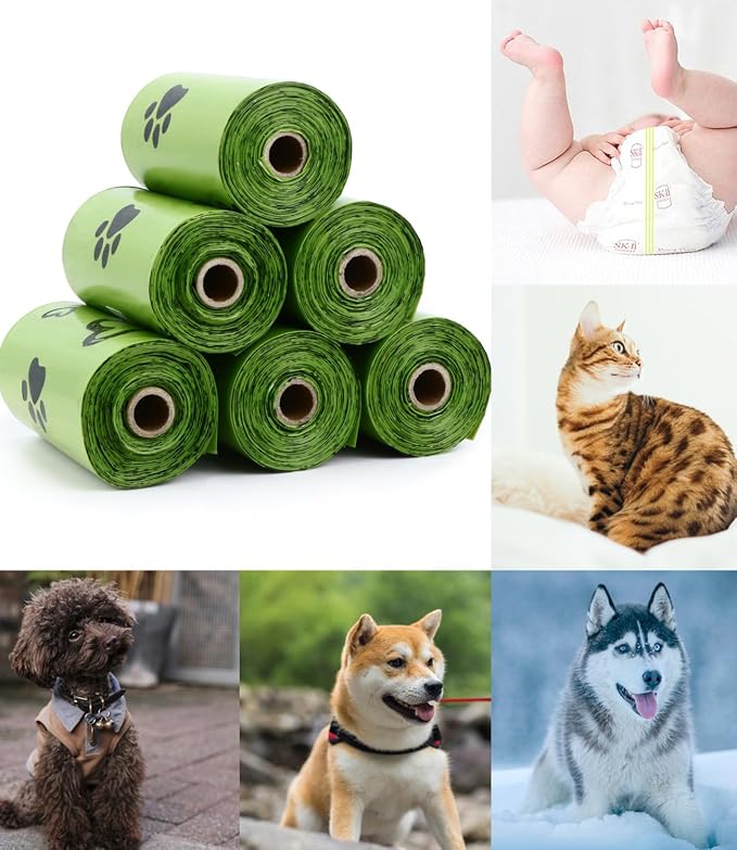 Dog Poop Bags Rolls with Dispenser - Leak Proof - 540 Count Unscented | Strong Large 9x13 inch Waste Refill Bags for Daily Dog Walks, Cat Litter Cleanup Outdoor Travel and Multi-Pet Households - Image 2