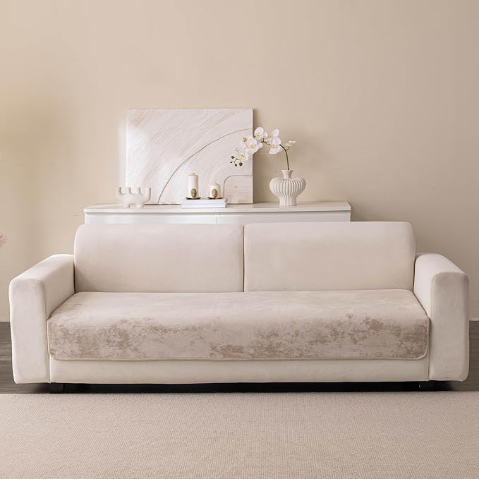 Easy Clean Couch Cover for Dogs,Non Slip Sofa Covers Washable for 3 Cushion Couch Sofa Sectional Sofa Slipcover, Furniture Protector (1 PCS 36"x36" Khaki) by Aucrovee