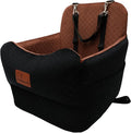 Dog Car Seat for Small Medium Dogs,Portable Pet Booster Seat with Safety Strap & Removable Washable Pad,Memory Foam Dog Travel Bed for Car,SOFE Velvet for Puppies Cats（M-Black/Brown） by VERGODPRODogCarSeatBed