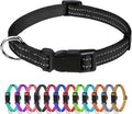 TagME Small Dog Collar, Reflective Puppy Collar, Black, 3/8" Width | Lightweight, Nylon Collar for Puppies, Chihuahua, Yorkie & Teacup Dogs 5-15 Lbs, Reflective for Evening Walks, 12 Colors by TagME