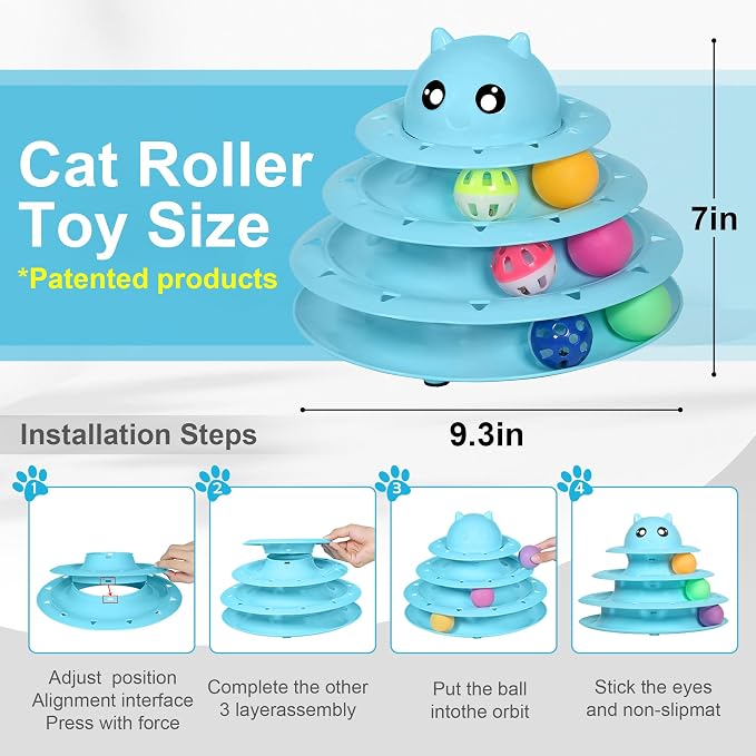 UPSKY 24 PCS Cat Toys Set with Teaser, Mice, Spring, and Various Ball Toys | Puzzle Kitten Toys, Sturdy Structure, Detachable Design, Easy to Assemble, Anti-Slip, Reduces Boredom for Indoor Cats - Image 2