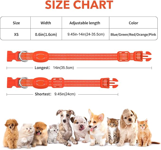 Light Up Dog Collar - Rechargeable LED Dog Collar, Adjustable Reflective Puppy Collar, Glowing Safety Dog Lights for Small Breeds Dogs Cats (Orange) - Image 4