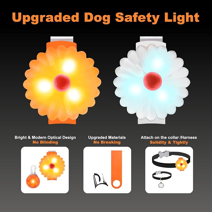 AHJ Dog Collar Light, 2 Pack Dog Safety Lights for Night Walking, USB-C Rechargeable Dog Light Clip-On LED for Kids' Backpacks, Dogs, Runners, Joggers, Cyclists, Camping & Hiking - Image 7