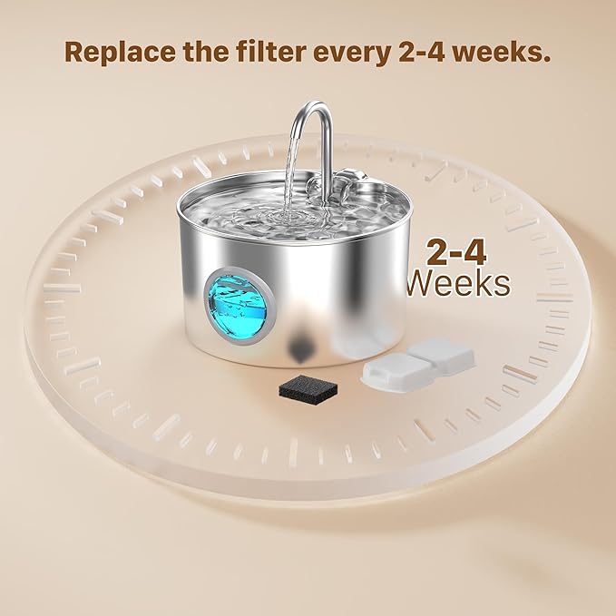 GIOTOHUN Pet Fountain Filter Replacement: 50 Cat Water Fountain Filter - 50 Pet Water Fountains Filters - 25 Filters & 25 Sponges - Suitable for ATMZIQXR GIOTOHUN KOOGMOON UMOCUOY IHOUONE HOOISE - Image 2