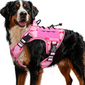 Heavy-Duty Tactical Dog Harness for Large Dogs, No Pull Adjustable Reflective Pet Vest with Molle System, K9 Military-Grade Control for Service Training, Outdoor & 10+ Breeds, Pink Camo, XX-Large by Bruvoalon