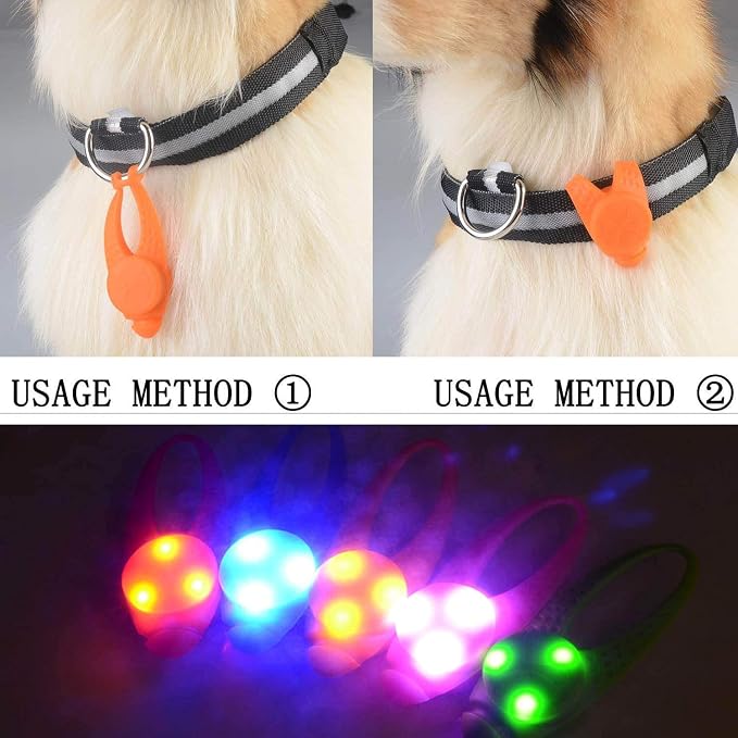 5-Pack LED Light Up Dog Collar Light, Waterproof Cat Pet Safety Lights | Waterproof silicone material - Image 4