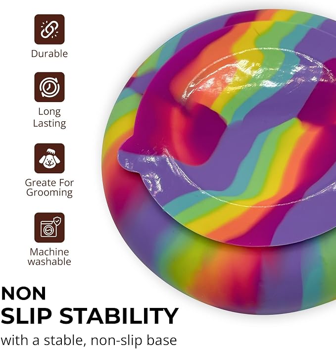 Slow Feeder Dog Bowls, Dishwasher Safe, Non-Slip Base, BPA-Free Slow Eating Dog Bowl (Rainbow, 1-Pack) - Image 4