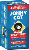 Jonny Cat Litter Box Liners Heavy Duty, Tear & Leak Resistant Jumbo 15ct by JonnyCat